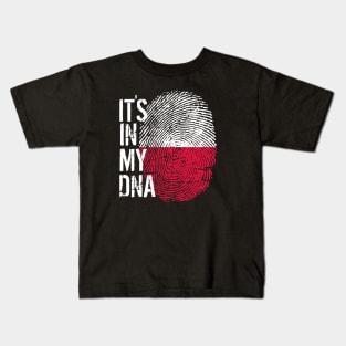 Poland Flag Fingerprint My Story DNA Polish Kids T-Shirt